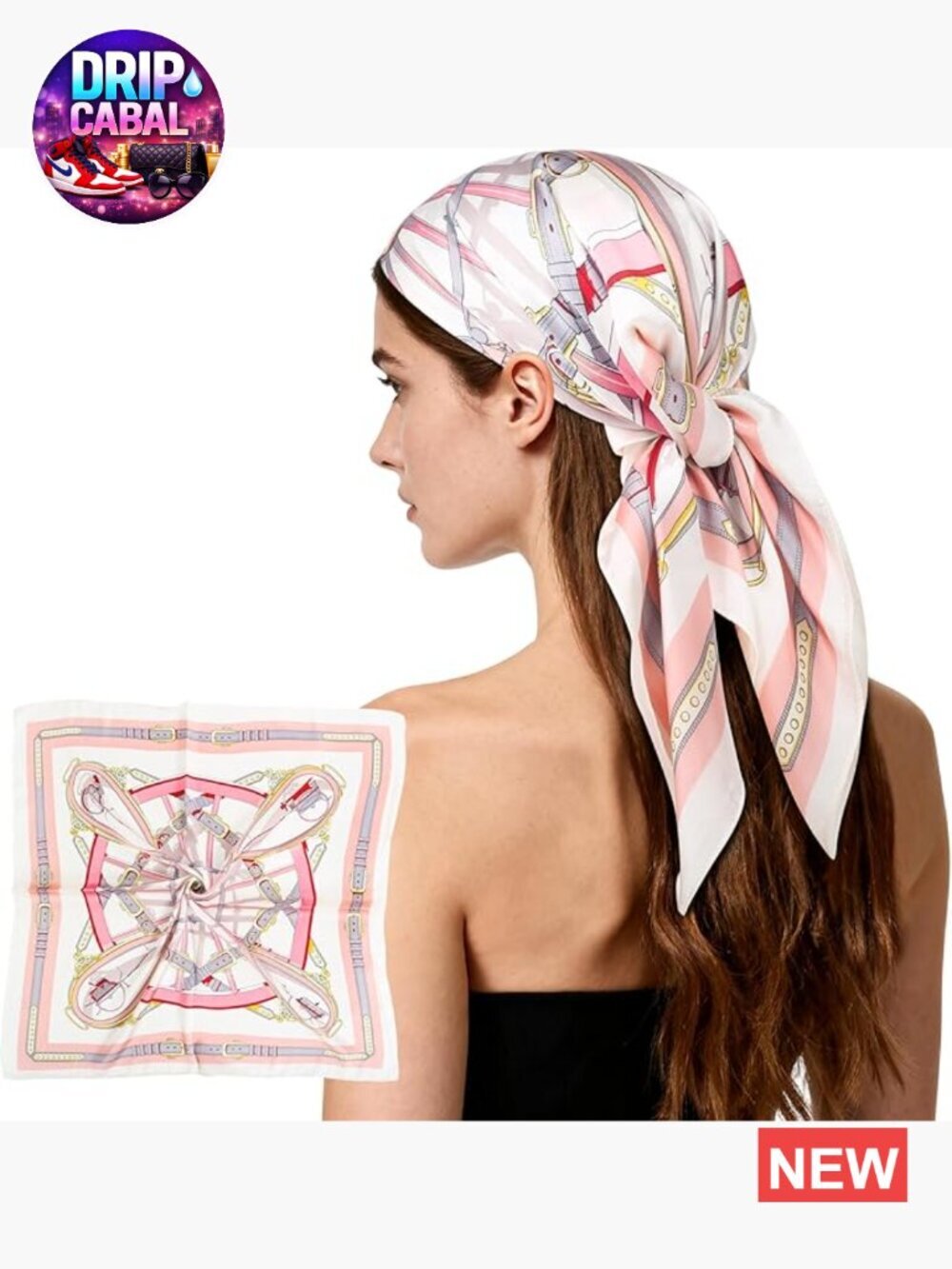 27" Satin-Like Polyester Hair Scarf Bandana for Women